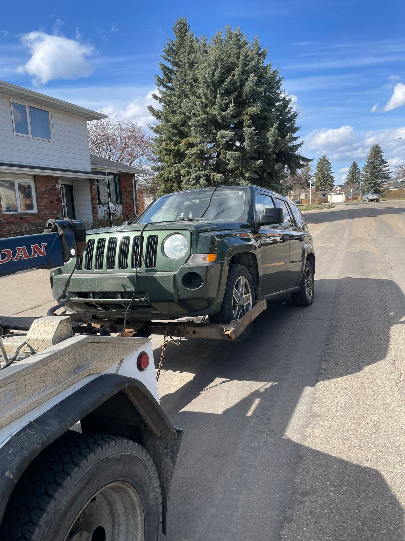 Damaged vehicle ready for salvage review in Edmonton